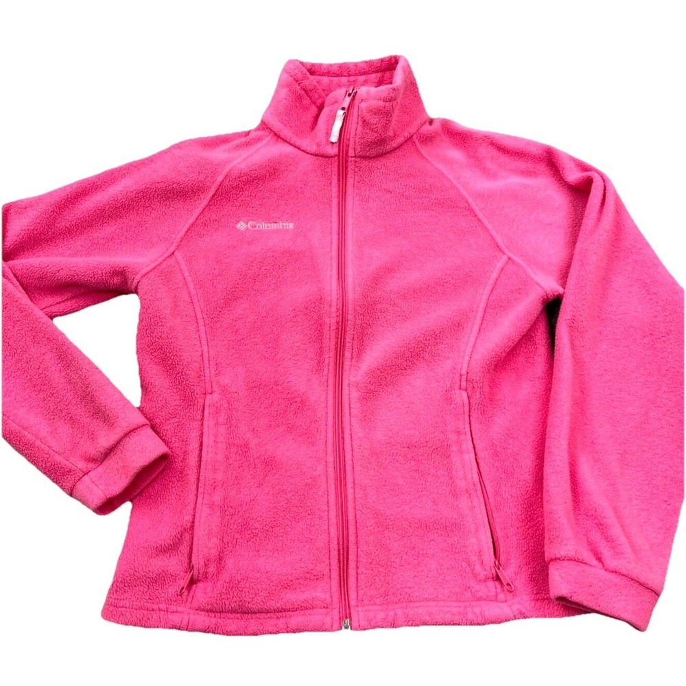 Columbia Jacket Girls 2XL XXL Pink Fleece Sweater Sweatshirt Layer Youth Kids